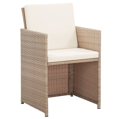 Set da Pranzo da Giardino 15 pz con Cuscini in Polyrattan Beige | homemem39