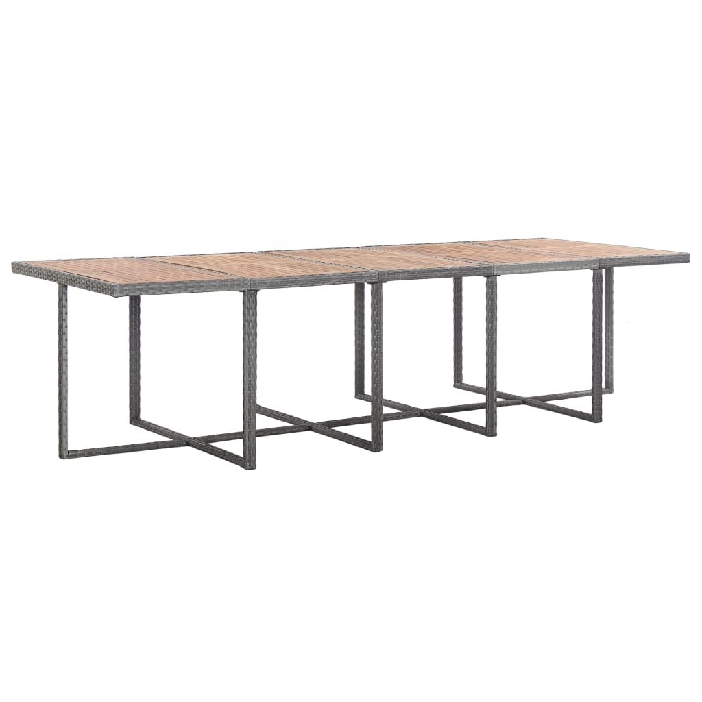 Set da Pranzo da Giardino 15 pz e Cuscini Polyrattan Antracite - homemem39