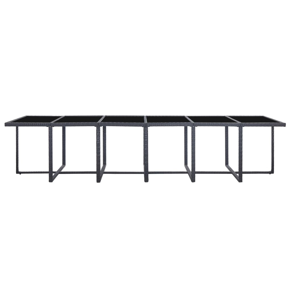 Set da Pranzo da Giardino 17 pz con Cuscini in Polyrattan Nero | homemem39