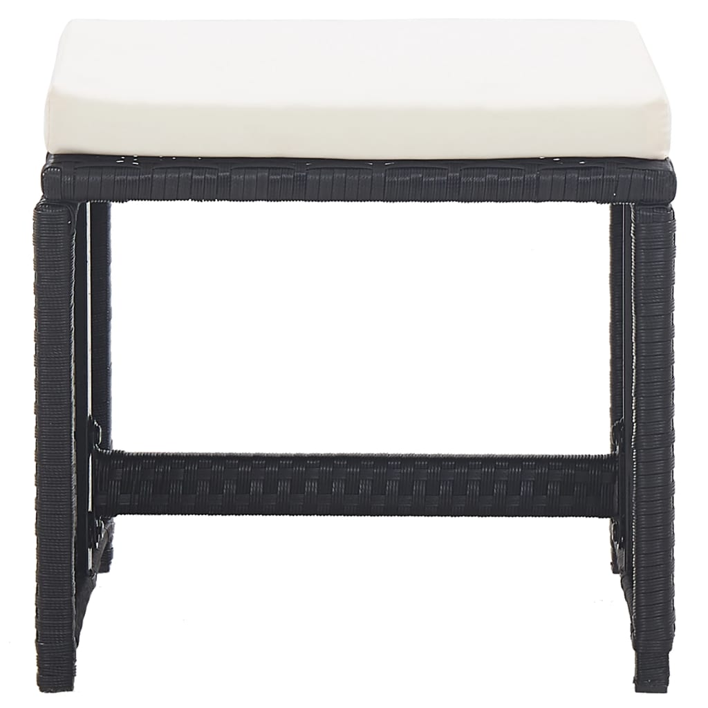 Set da Pranzo da Giardino 17 pz con Cuscini in Polyrattan Nero | homemem39