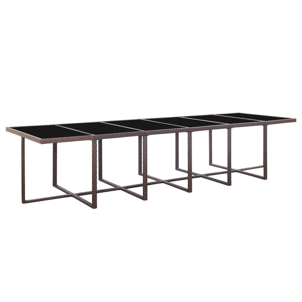 Set da Pranzo da Giardino 17 pz con Cuscini Polyrattan Marrone | homemem39