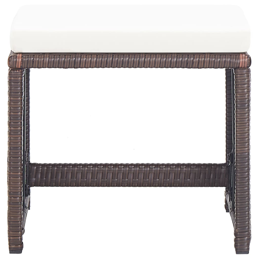 Set da Pranzo da Giardino 17 pz con Cuscini Polyrattan Marrone | homemem39