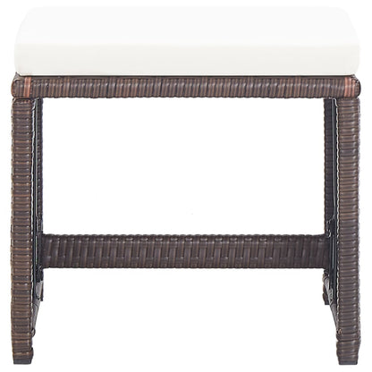 Set da Pranzo da Giardino 17 pz con Cuscini Polyrattan Marrone | homemem39