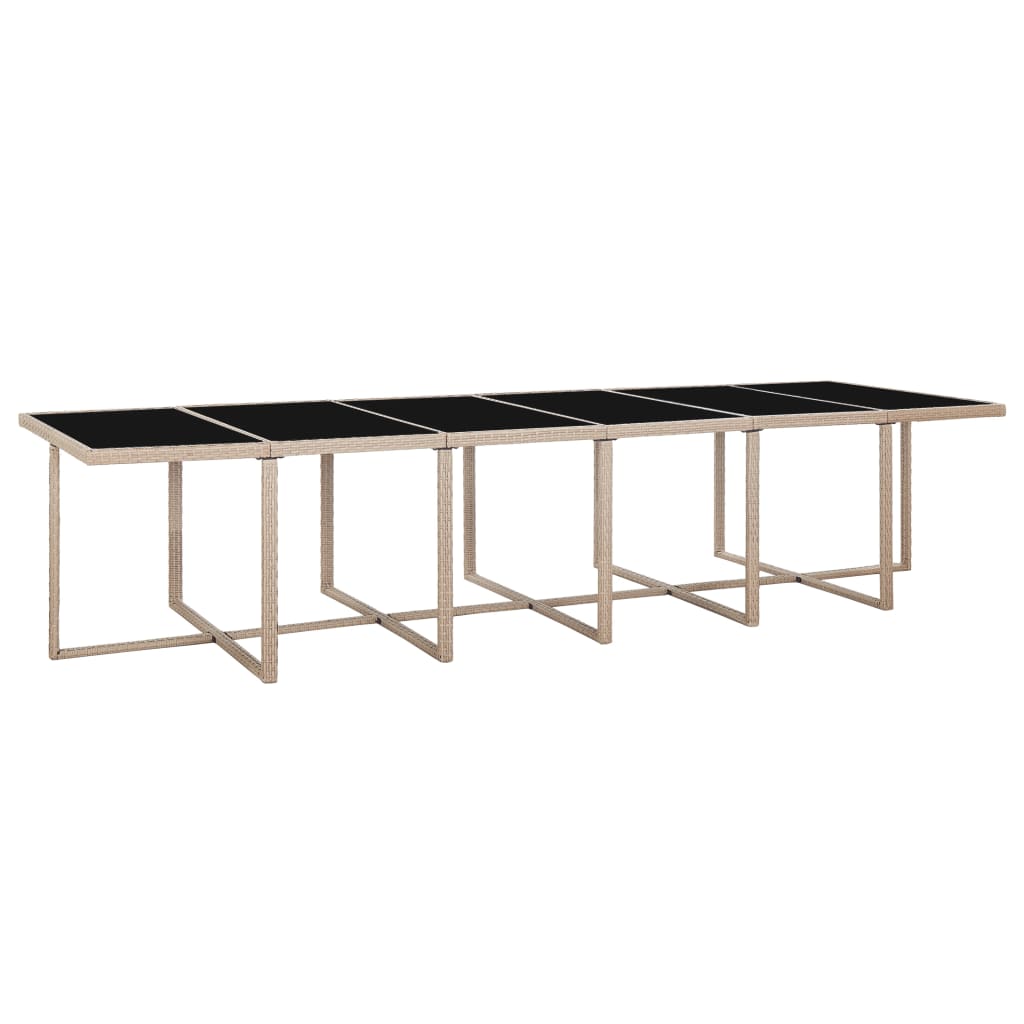 Set da Pranzo da Giardino 17 pz con Cuscini in Polyrattan Beige | homemem39