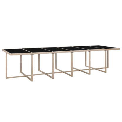 Set da Pranzo da Giardino 17 pz con Cuscini in Polyrattan Beige | homemem39