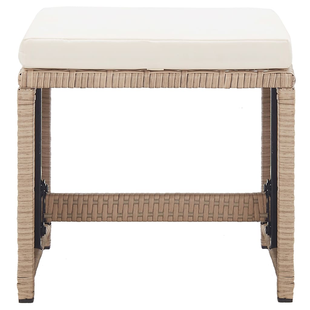 Set da Pranzo da Giardino 17 pz con Cuscini in Polyrattan Beige | homemem39