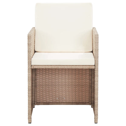 Set da Pranzo da Giardino 17 pz con Cuscini in Polyrattan Beige | homemem39
