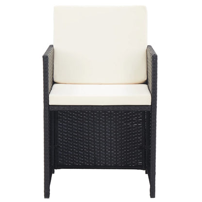 Set da Pranzo da Giardino 17 pz con Cuscini in Polyrattan Nero | homemem39