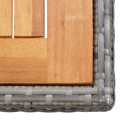 Set da Pranzo per Esterni 17 pz con Cuscini Polyrattan Grigio - homemem39