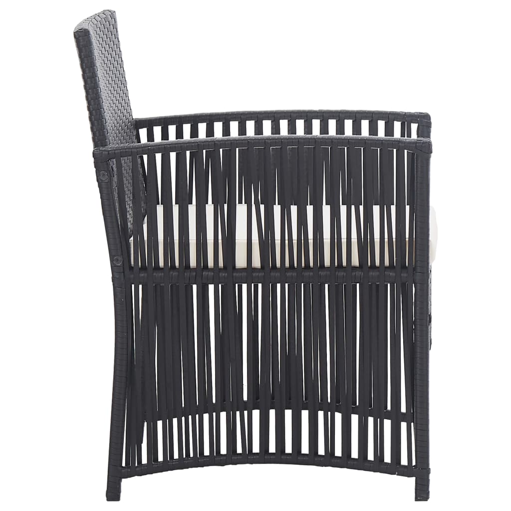 Set Divani da Giardino 4 pz con Cuscini in Polyrattan Nero | homemem39