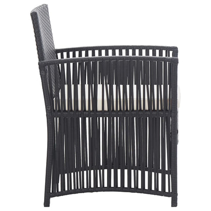 Set Divani da Giardino 4 pz con Cuscini in Polyrattan Nero | homemem39