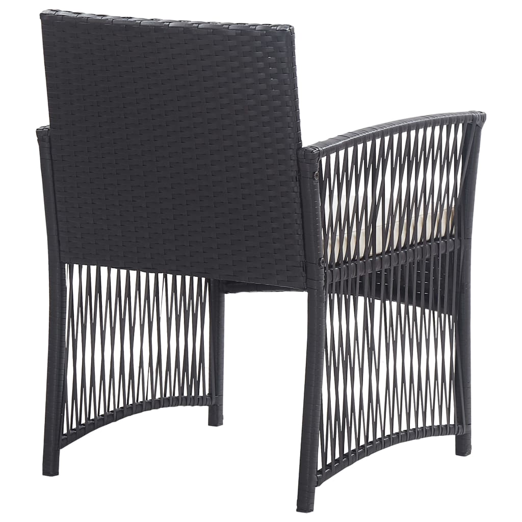 Set Divani da Giardino 4 pz con Cuscini in Polyrattan Nero | homemem39