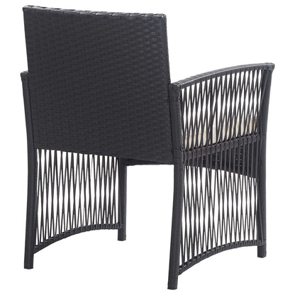Set Divani da Giardino 4 pz con Cuscini in Polyrattan Nero | homemem39