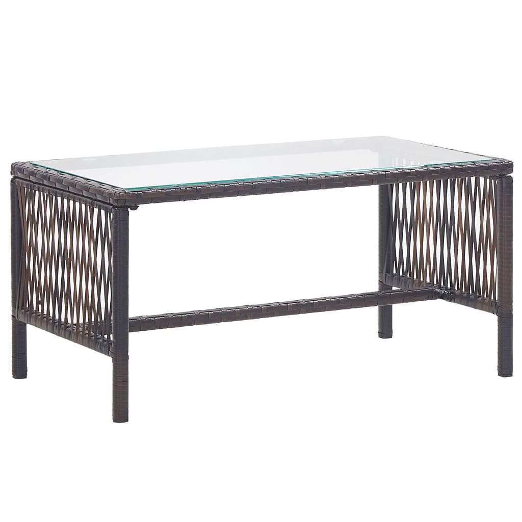 Set Divani da Giardino 4 pz con Cuscino in Polyrattan Marrone | homemem39