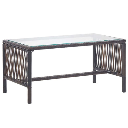 Set Divani da Giardino 4 pz con Cuscino in Polyrattan Marrone | homemem39