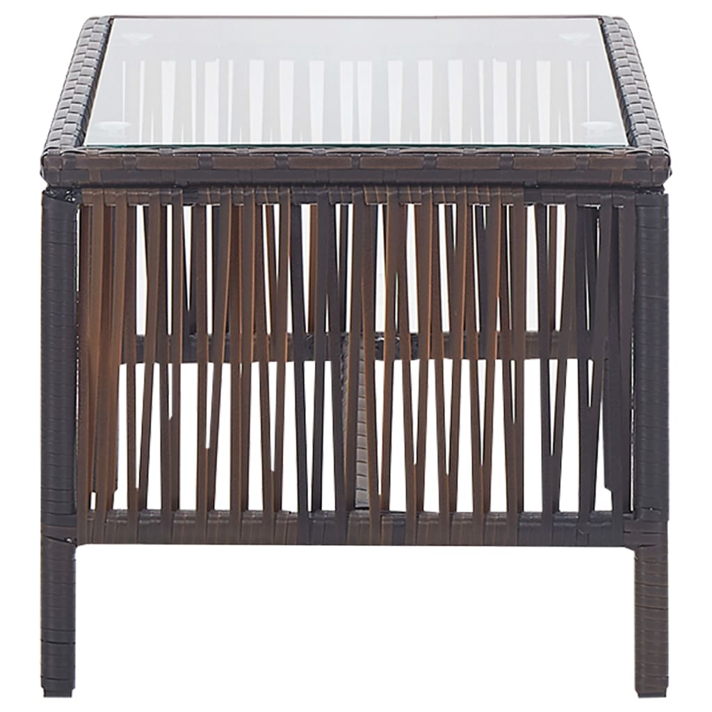 Set Divani da Giardino 4 pz con Cuscino in Polyrattan Marrone | homemem39