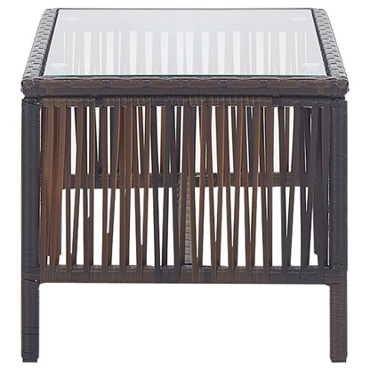 Set Divani da Giardino 4 pz con Cuscino in Polyrattan Marrone | homemem39