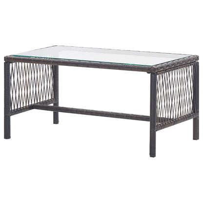 Set Divani da Giardino 4 pz con Cuscino in Polyrattan Marrone | homemem39