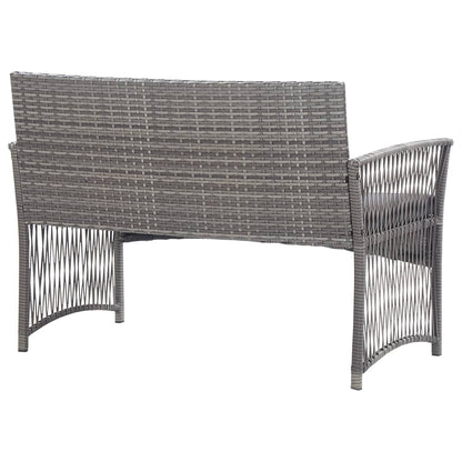 Set Divani da Giardino 4 pz con Cuscini in Polyrattan Antracite - homemem39