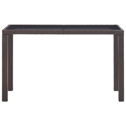 Tavolo da Giardino Marrone 123x60x74 cm in Polyrattan | homemem39
