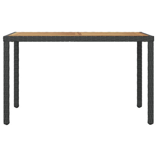 Tavolo da Giardino Nero e Marrone 123x60x74 cm Acacia Massello