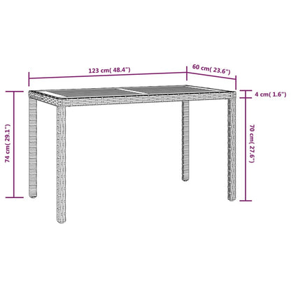 Tavolo da Giardino Nero e Marrone 123x60x74 cm Acacia Massello