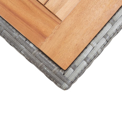 Tavolo Giardino Antracite e Marrone 123x60x74cm Acacia Massello | homemem39