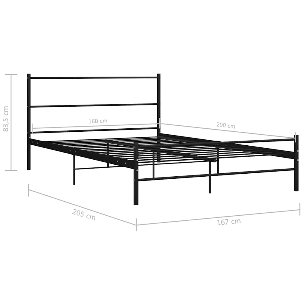 Giroletto Nero in Metallo 160x200 cm | homemem39
