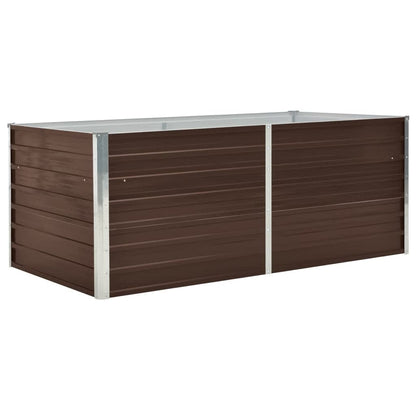 Letto di Coltura Rialzato 160x80x45cm Acciaio Zincato Marrone | homemem39