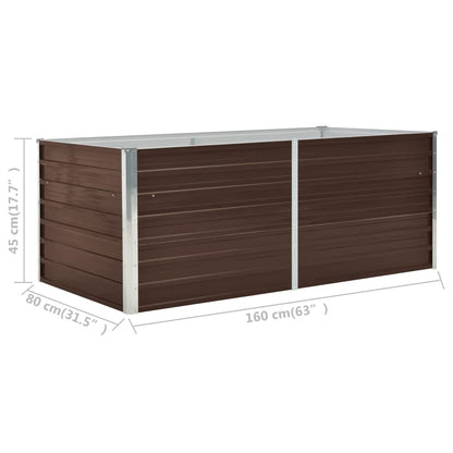 Letto di Coltura Rialzato 160x80x45cm Acciaio Zincato Marrone | homemem39