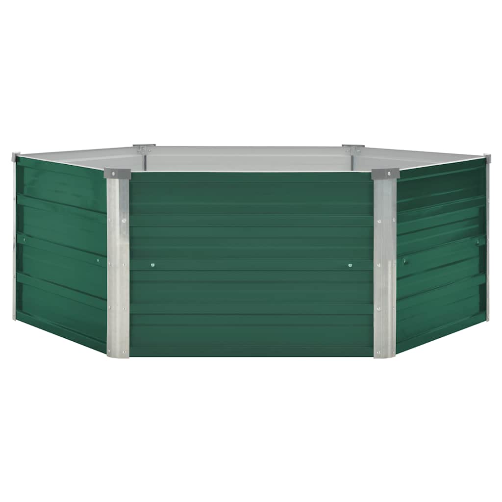 Letto di Coltura Rialzato 129x129x45 cm Acciaio Zincato Verde | homemem39