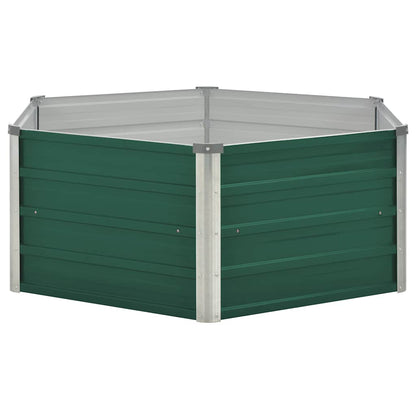 Letto di Coltura Rialzato 129x129x45 cm Acciaio Zincato Verde | homemem39