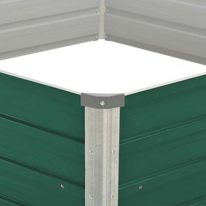 Letto di Coltura Rialzato 129x129x45 cm Acciaio Zincato Verde | homemem39