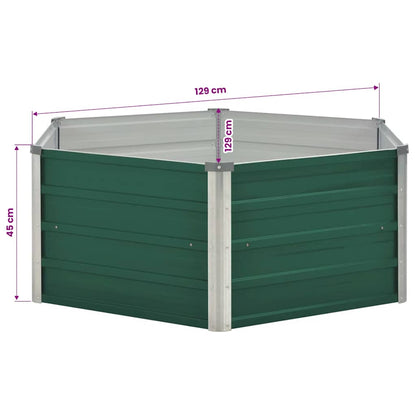 Letto di Coltura Rialzato 129x129x45 cm Acciaio Zincato Verde | homemem39