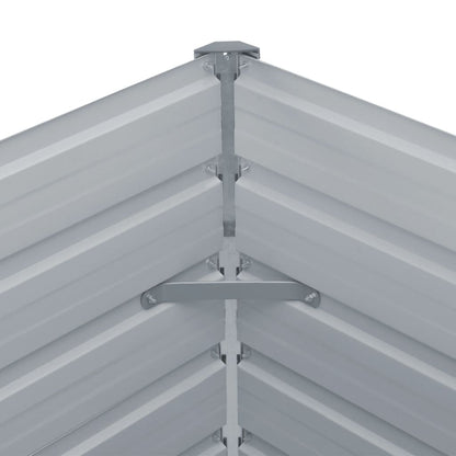 Letto di Coltura Rialzato 100x100x45 cm Acciaio Zincato Grigio - homemem39