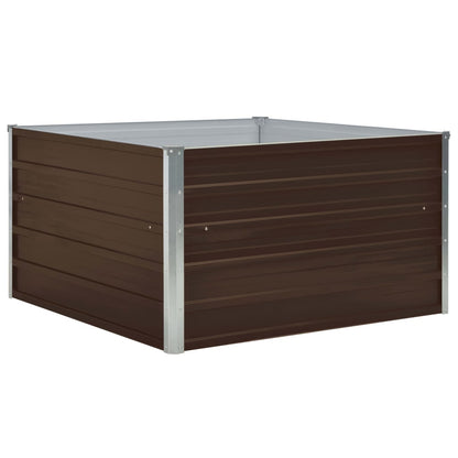 Letto Coltura Rialzato 100x100x45cm in Acciaio Zincato Marrone - homemem39