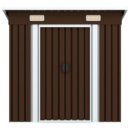 Capanno Attrezzi da Giardino Marrone 194x121x181 cm in Acciaio - homemem39