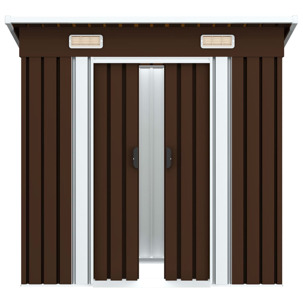 Capanno Attrezzi da Giardino Marrone 194x121x181 cm in Acciaio - homemem39