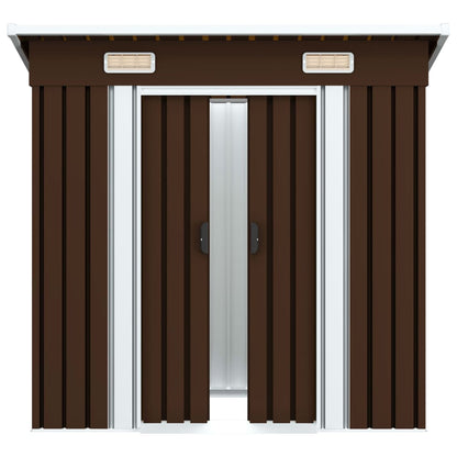 Capanno Attrezzi da Giardino Marrone 194x121x181 cm in Acciaio - homemem39