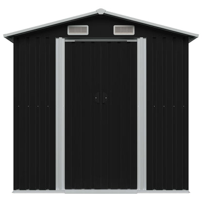 Capanno Attrezzi da Giardino Antracite Acciaio 204x132x186 cm