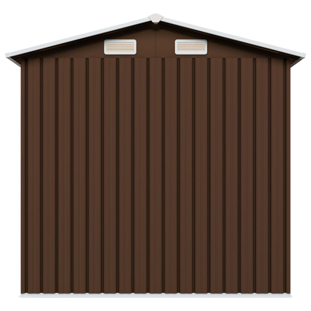 Capanno Attrezzi da Giardino Marrone 204x132x186 cm in Acciaio - homemem39