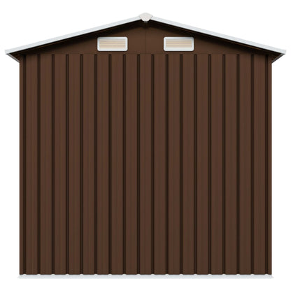 Capanno Attrezzi da Giardino Marrone 204x132x186 cm in Acciaio - homemem39