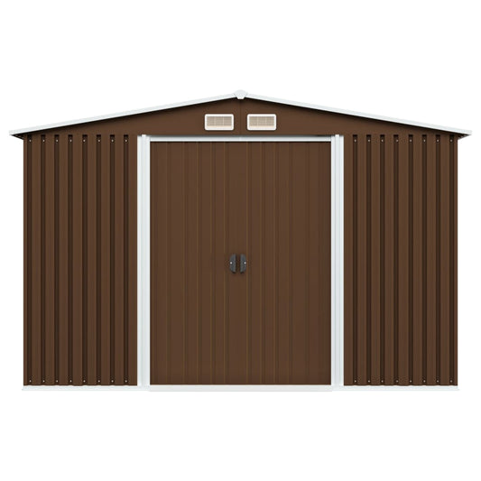 Capanno Attrezzi da Giardino Marrone 257x205x178 cm in Acciaio - homemem39