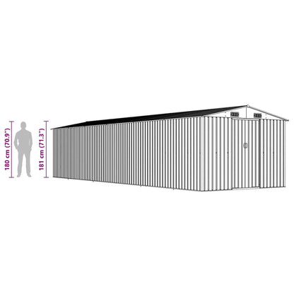 Capanno da Giardino Marrone 257x990x181 cm in Acciaio Zincato