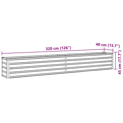 Letto Rialzato in Acciaio Zincato 320x40x45 cm Antracite - homemem39