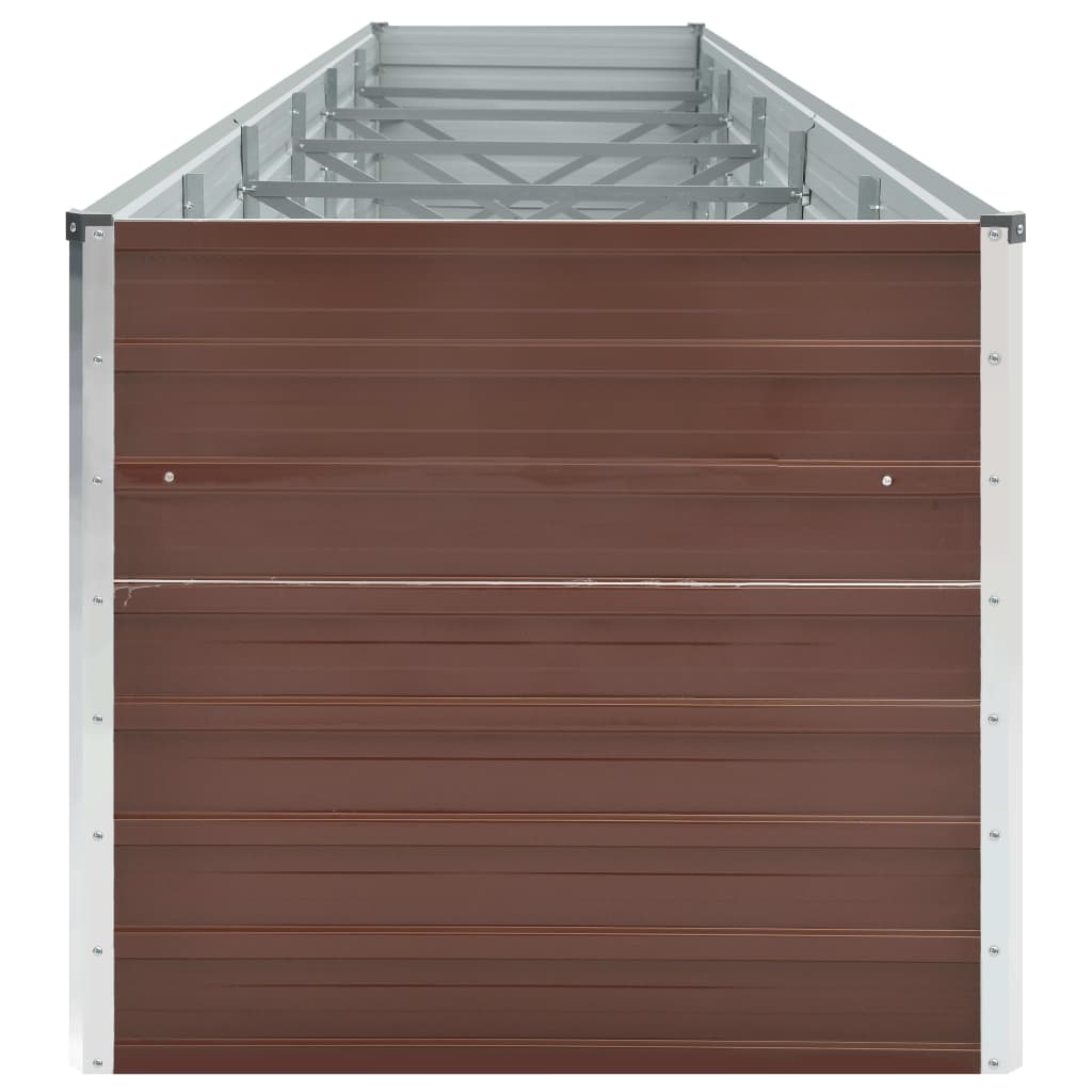 Letto Rialzato Giardino in Acciaio Zincato 480x80x77 cm Marrone | homemem39