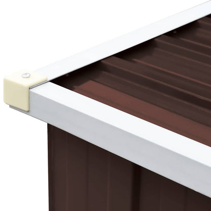 Capannone da Giardino in Acciaio Zincato 330x84x152cm Marrone