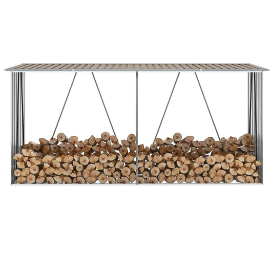 Capannone da Giardino in Acciaio Zincato 330x84x152cm Marrone - homemem39