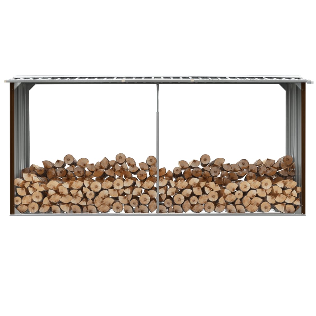 Capannone da Giardino in Acciaio Zincato 330x92x153cm Marrone - homemem39