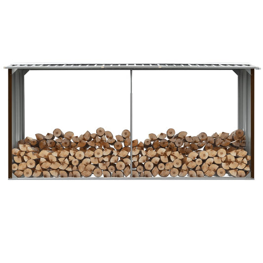 Capannone da Giardino in Acciaio Zincato 330x92x153cm Marrone - homemem39